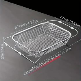 "Space-Saving Kitchen Sink Organizer - Collapsible 304 Stainless Steel Drain Rack for Dishes & Utensils" (Capacity: xl)