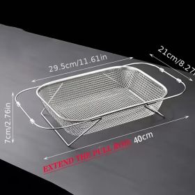 "Space-Saving Kitchen Sink Organizer - Collapsible 304 Stainless Steel Drain Rack for Dishes & Utensils" (Capacity: medium)