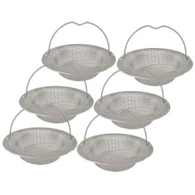 Sink Drain Strainer with Handle for Home/Kitchen/Bathroom (Color: Silver, Type: 6 pcs)